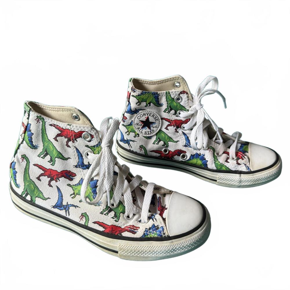 Converse Chuck Taylor All Star dinosaur print high‎ top sneakers size 2 youth